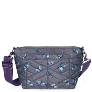 lug flare butterfly grey crossbody purse